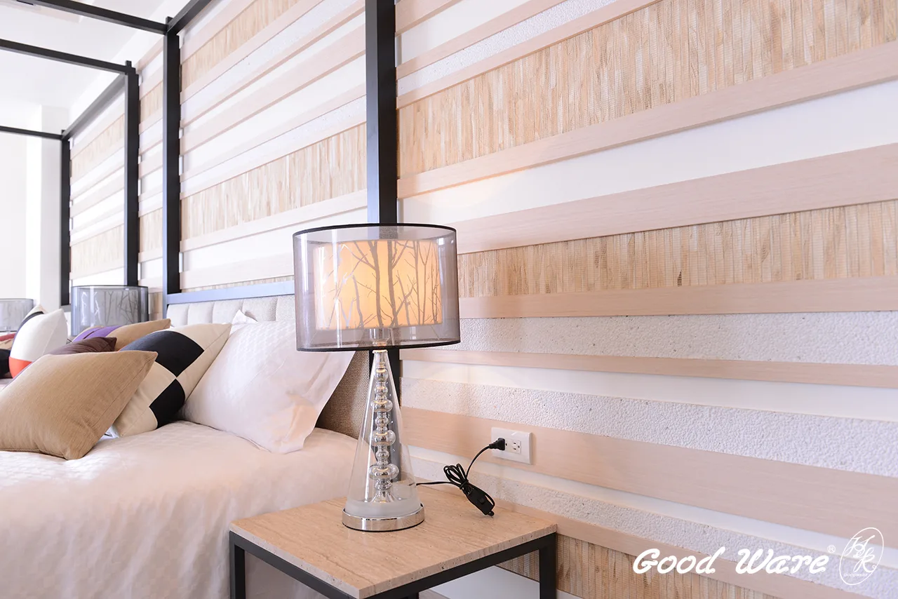 商業空間-墾丁白木水漾房間運用天然壁紙近照