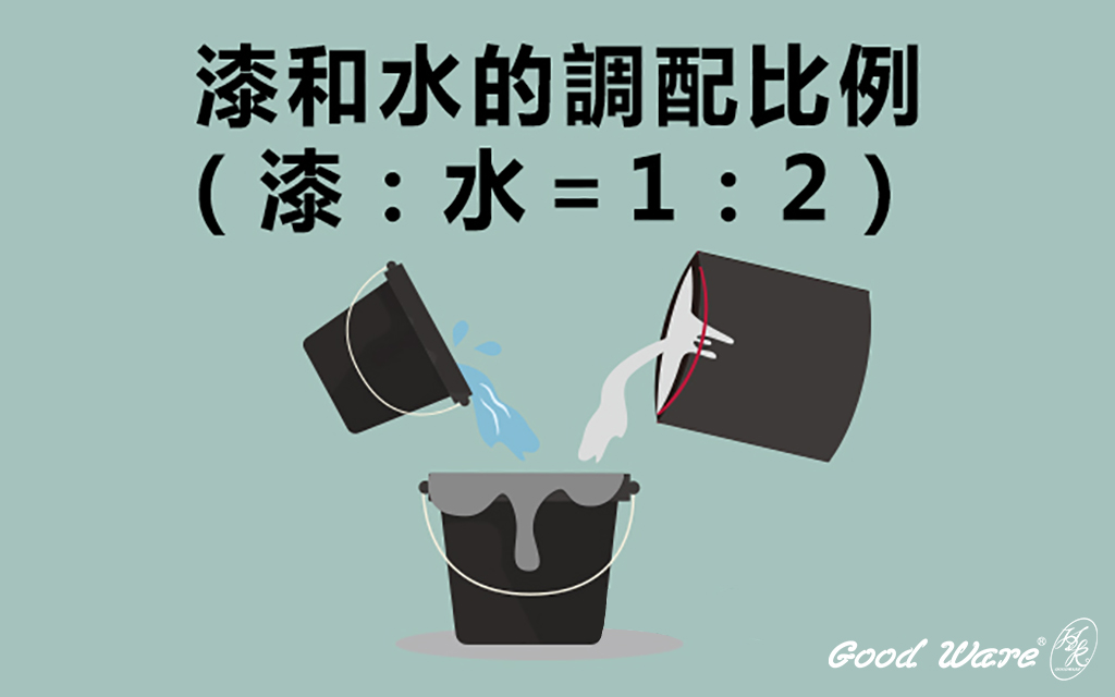 漆與水的調配比例