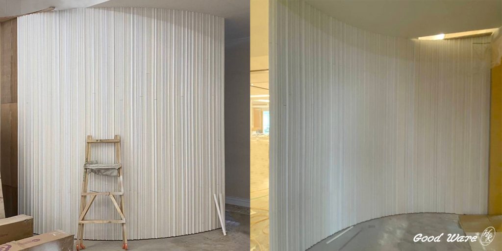 線板用於弧形牆面實際案場照