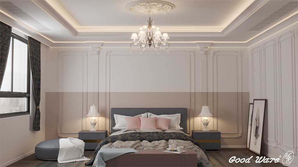 飾花於新古典主義臥房設計