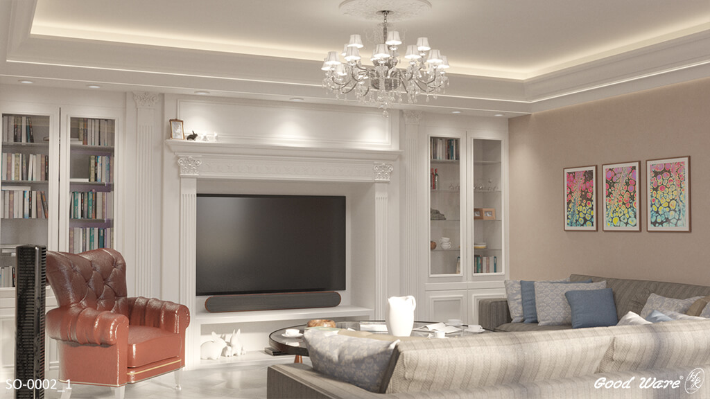 新古典客廳｜間接照明天花板設計