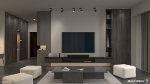 簡約現代客廳｜平釘天花板