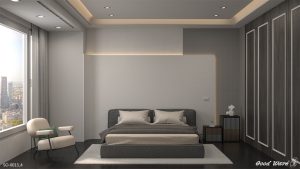 簡約臥房｜倒吊天花板設計