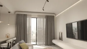 迷人的圓弧空間｜弧形設計，以侘寂風格客廳效果圖為例