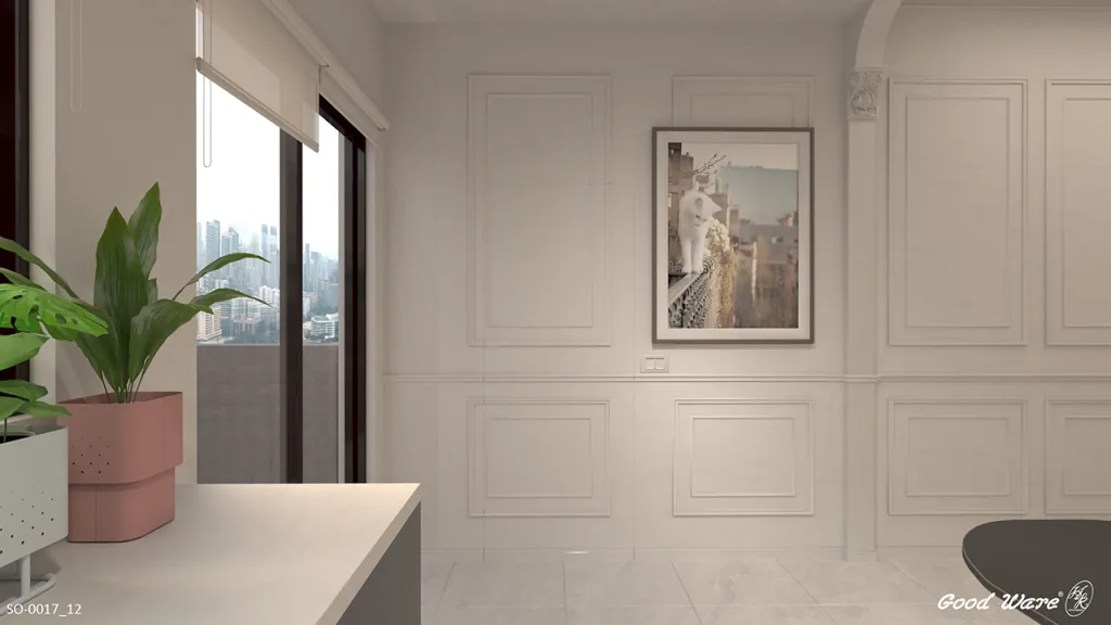 隱藏門融入格柵設計模擬圖